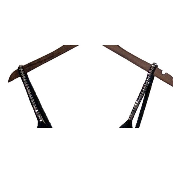 N21 Crystal Embellished Strap Knit Top Black Red - Picture 7 of 8